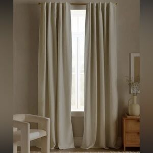 Quince 96x96 European Linen True Blackout Curtain Ivory